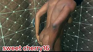 African girl warms pussy with creampie!