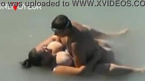 Beach Voyeur Catches Lucky Guy with BBW Mermaid in Sea