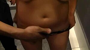 brunette with big tits gets picked up and fucked outdoors