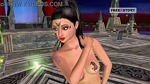 An animated cartoon 3D porn video of an Indian teen girl in sexy positions.