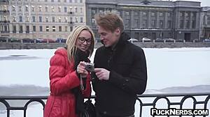 hot blonde in glasses having hardcore sex 😍