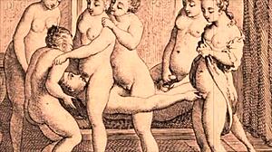 Vintage erotic drawings unfold a sensual retro story.