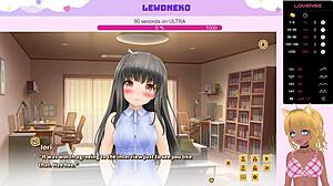 LewdNeko moans as she gets creampied in game