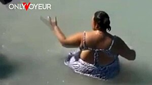 Beach Voyeur Catches Lucky Guy with BBW Mermaid in Sea