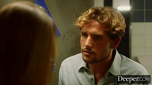 Abigail Mac has a secret bathroom rendezvous with her young employee