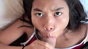 18yo Thai Teen 18+ Choked While Trying To Swallow Cum