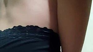 I am trying on my underwear and feeling comfortable in it