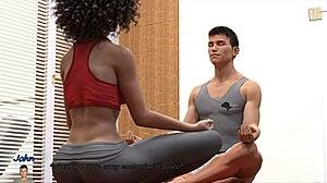 Watch Gina touch her pussy through yoga pants?