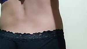 I am trying on my underwear and feeling comfortable in it