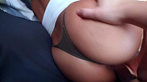 Big ass neighbor in thong, a horny amateur's delight