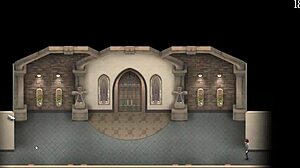 Petite slut sucking cock and licking nipples in lust epidemic game.