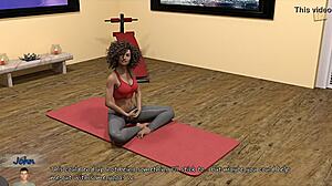 Watch Gina touch her pussy through yoga pants?