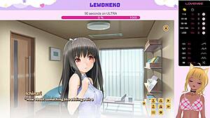 LewdNeko moans as she gets creampied in game