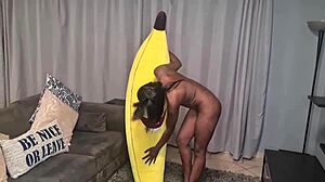 Tattooed Indian Slut Rides Big Banana in Kinky Homemade Close-Ups!