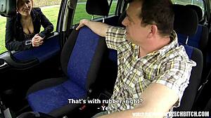 Secret camera captures a Czech prostitute having sex in a car