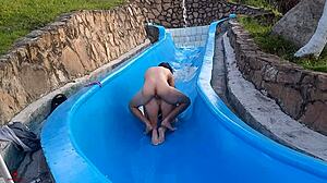 Wildly Fucking My Stuck Stepsister In The Pool Slide