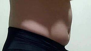 I am trying on my underwear and feeling comfortable in it