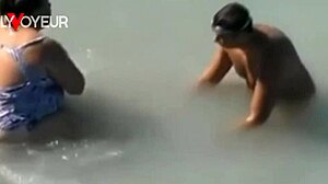 Beach Voyeur Catches Lucky Guy with BBW Mermaid in Sea
