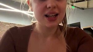 Hardcore anal pounding and massive squirting in public changing room scene.