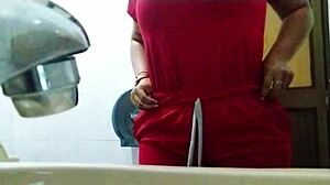 Beautiful black nurse in doctor’s office in homemade video