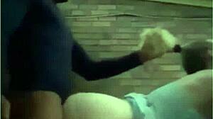 BBC Rhonnie Dominates White Girl Pussy in Outdoor Doggy