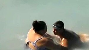 Beach Voyeur Catches Lucky Guy with BBW Mermaid in Sea