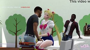 Sailor Moon cheats with classmates in 3D hentai cartoon