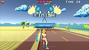 Hentai game with rough public sex and 69 at beach