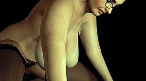 Granny Rides Anal Dildo with Fierce Power