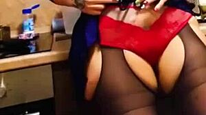 stepmom's big ass tempted stepdaughter for pussy banging