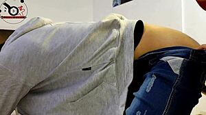 Hairy Pussy Receives Big Cock on All Fours!