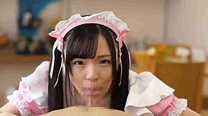 Ever seen a Jav maid give such a steamy blowjob in action?