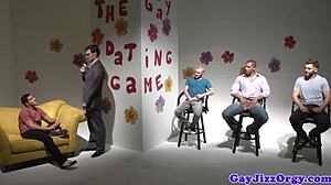 Gay hunk gets tagteamed in wild orgy