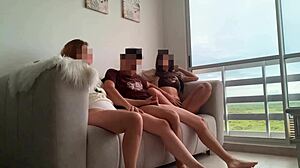 Hidden cam captures our naughty threesome with a friend