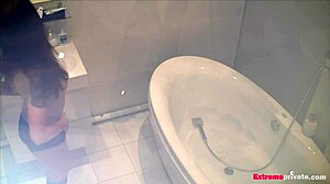 Caught stepdaughter Scarlett toying solo in bathroom