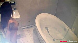 Caught stepdaughter Scarlett toying solo in bathroom