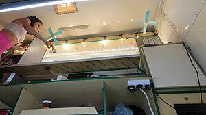 Crazy girl upskirted at work