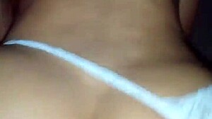 homemade sex with thong aside almost caught