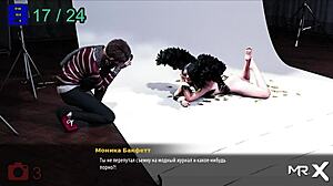 Beautiful girl in nude costume from the game, looking cute in anime style