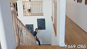 Beautiful girl gives great blow job and rides big dick in the bedroom