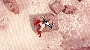 Blonde defeats brunette and dominates with pussy fucking in 3D futa.