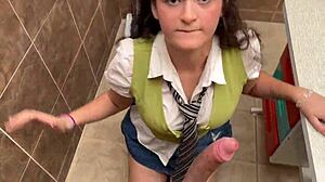 big-breasted student bangs teacher for economics grade