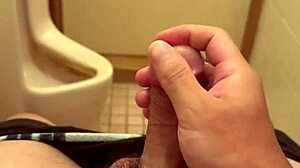 Solo gay guy indulges in private self-pleasure session