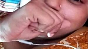 Pakistani teens engage in lesbian sex on WhatsApp call, including anal and tit play