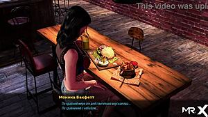 Beautiful girl in nude costume from the game, looking cute in anime style