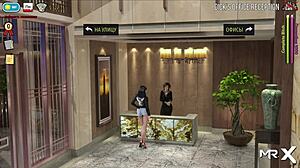 Beautiful girl in nude costume from the game, looking cute in anime style