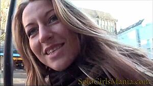 Sexy Blonde Milf Toys Anal Hole With Wild Dildo Play