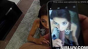 Gorgeous latina stepsis blows fat cock in reality