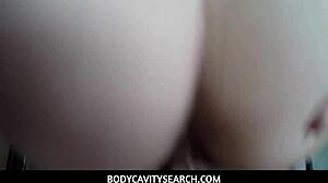 Skinny teen stepdaughter caught in laundry room