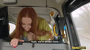 redhead milf rides big dick in taxi pov